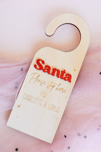 Personalised Santa Stop Here Door Hanger